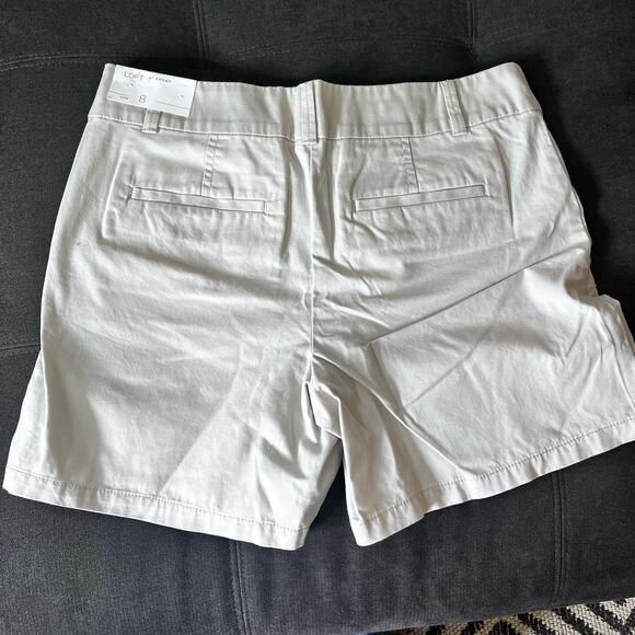Bundle of 3 New Loft 6" Cotton Women's Shorts Size 8 - Preppy Tan, Grey & Navy - Picture 7 of 10